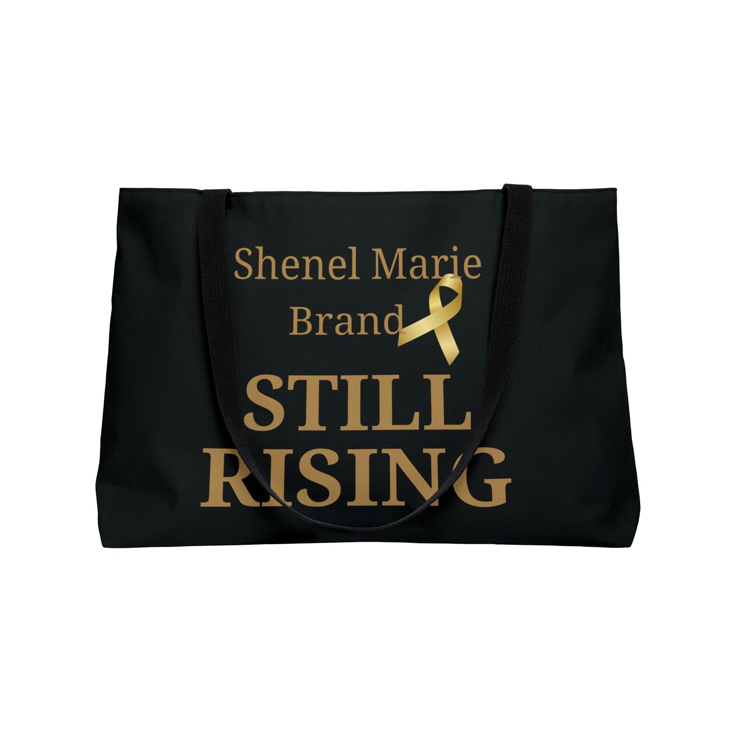 Weekender Tote Bag – "Still Rising" Gold Ribbon Inspirational Travel Tote