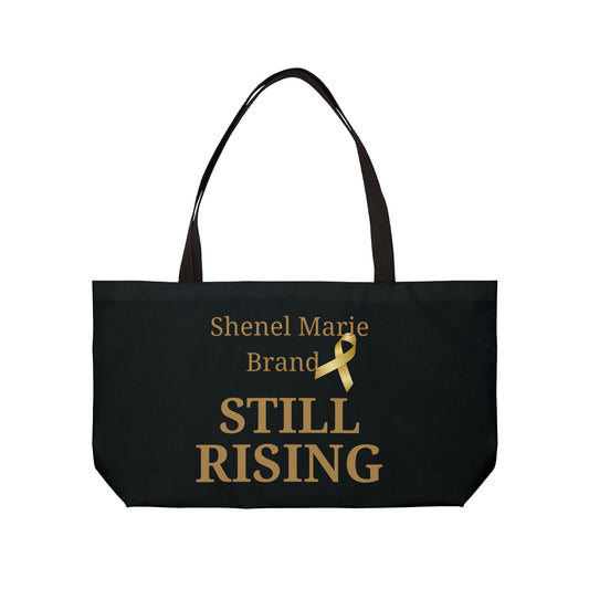 Weekender Tote Bag – "Still Rising" Gold Ribbon Inspirational Travel Tote