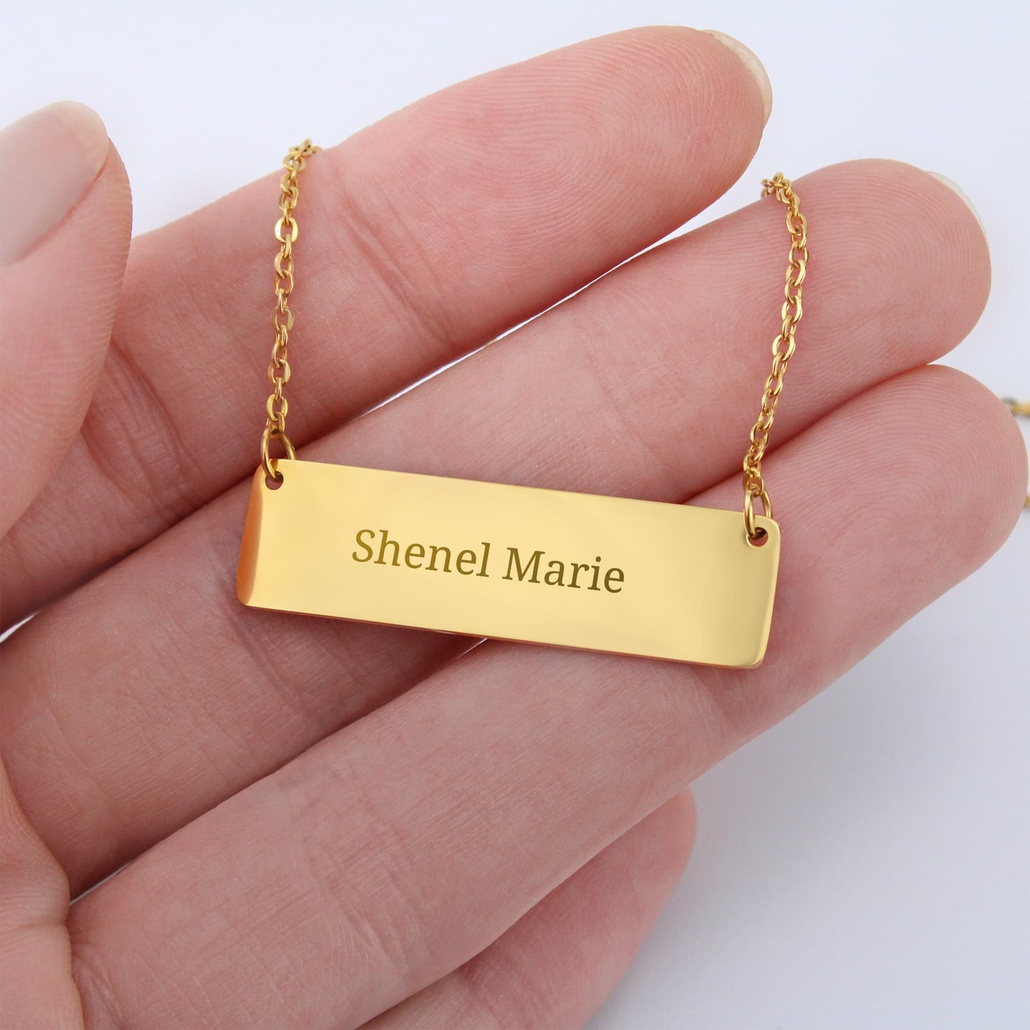 Shenel Marie Signature Engraved Necklace