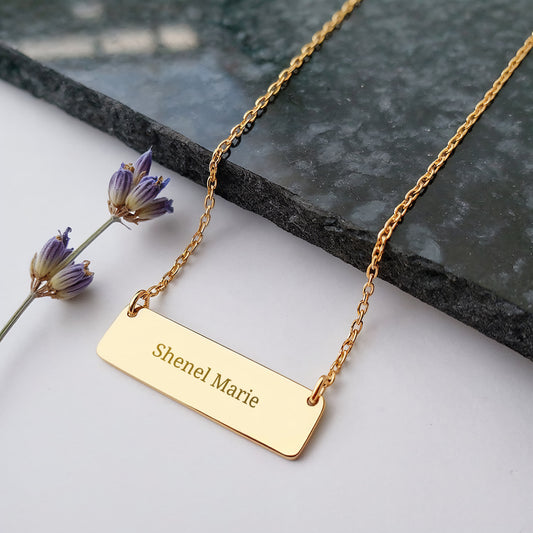 Shenel Marie Signature Engraved Necklace
