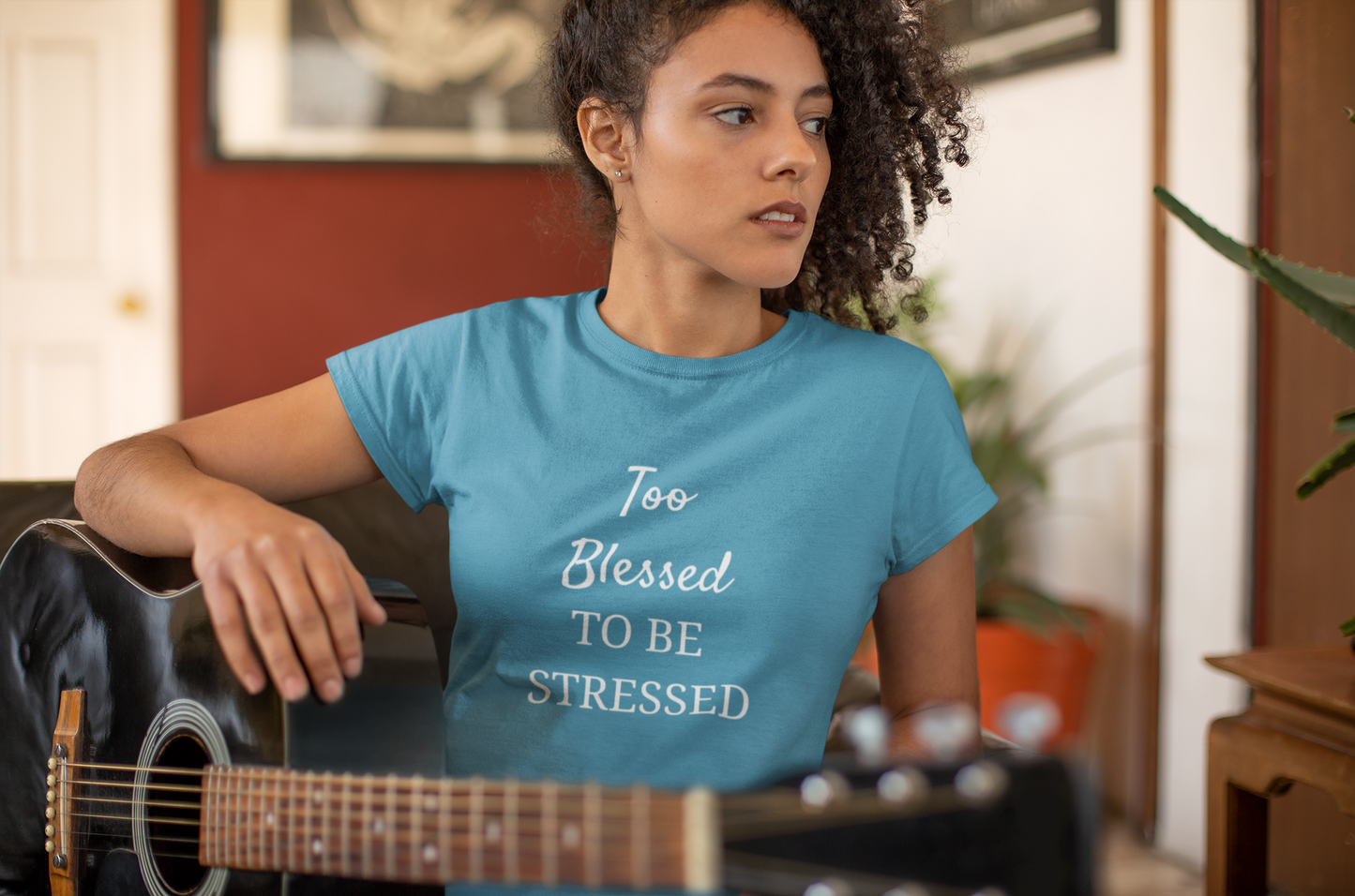 Too Blessed To Be Stressed Tee - Unisex Short Sleeve Relaxed Fit